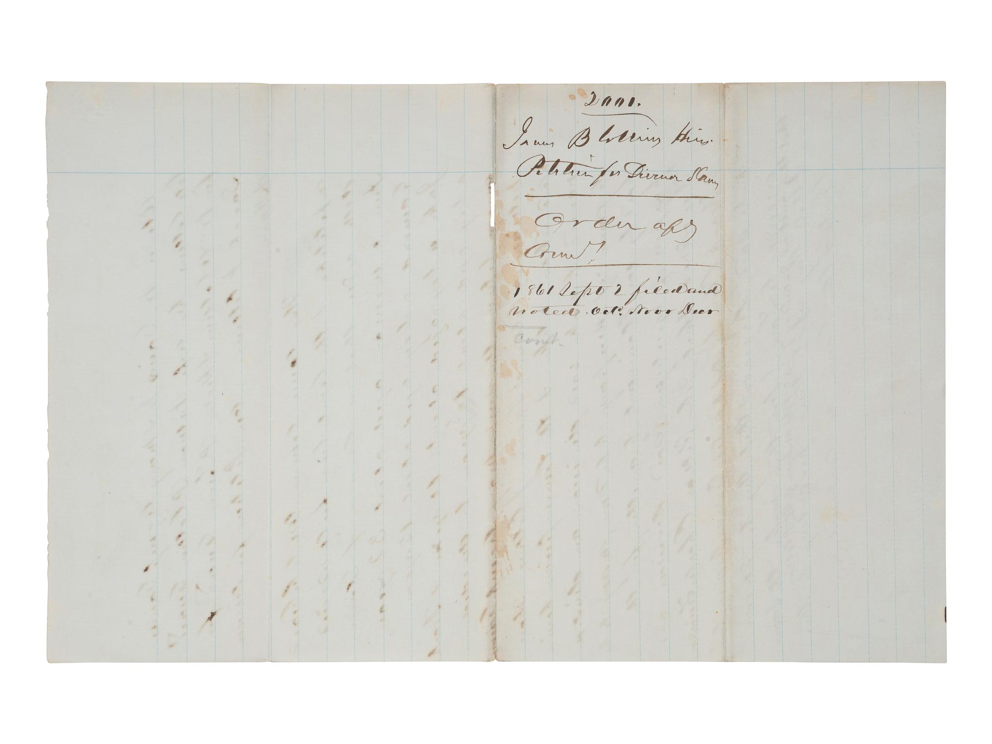 [ENSLAVEMENT & ABOLITION]. A group of 6 estate documents listing individual enslaved persons, most by name. [Bourbon County, KY]. 1831-1861.