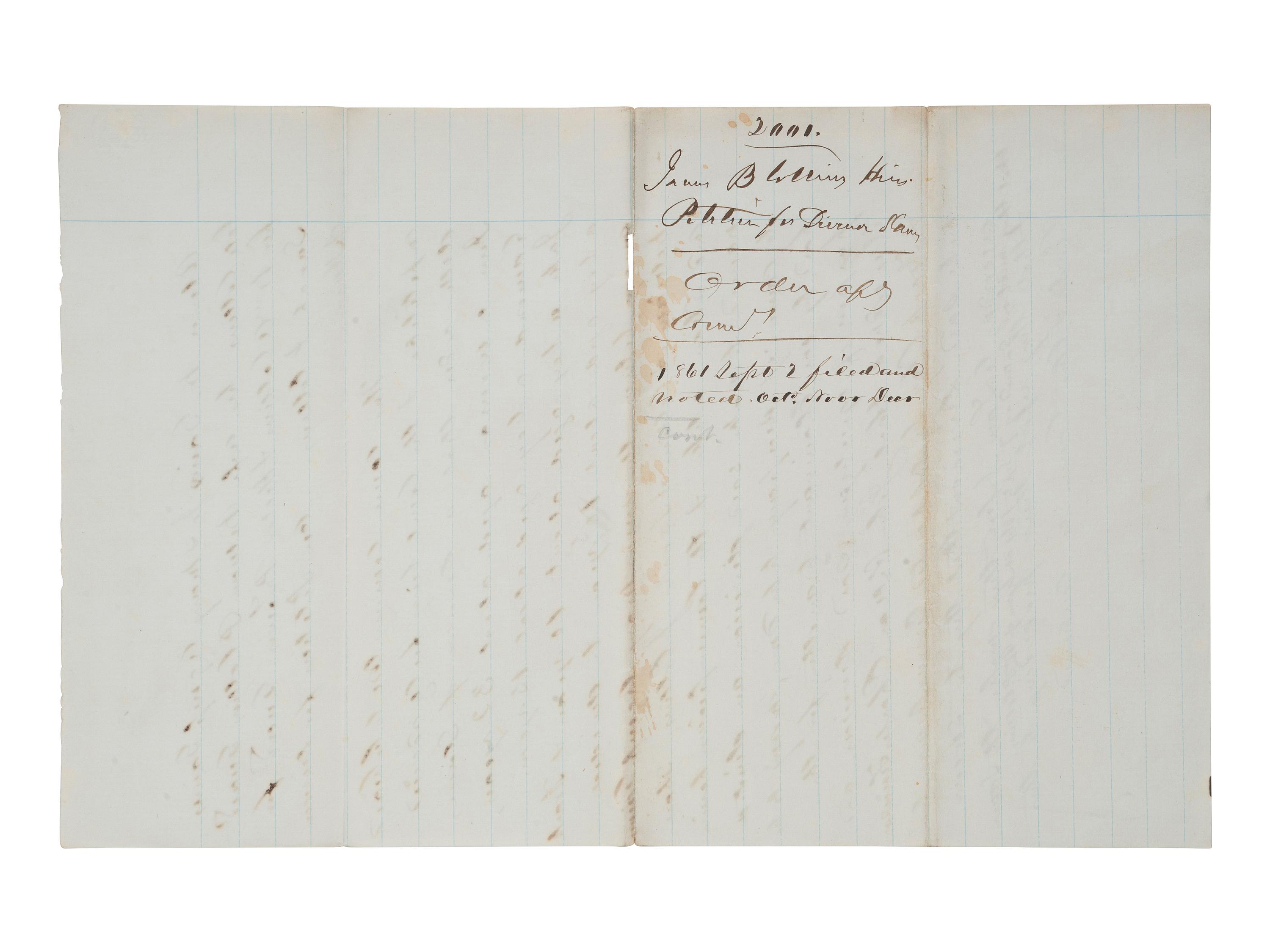 [ENSLAVEMENT & ABOLITION]. A group of 6 estate documents listing individual enslaved persons, most by name. [Bourbon County, KY]. 1831-1861.