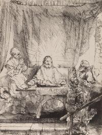 Rembrandt van Rijn, (Dutch, 1606–1669), Christ at Emmaus: The Larger Plate, 1654