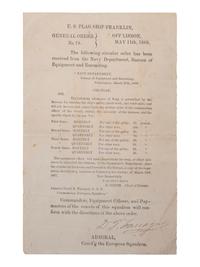 FARRAGUT, D.G. General Order No. 19. signed by Farragut ("D.G. Farragut"), as Admiral in command of the European Squadron. Off Lisbon, 11 May 1868.