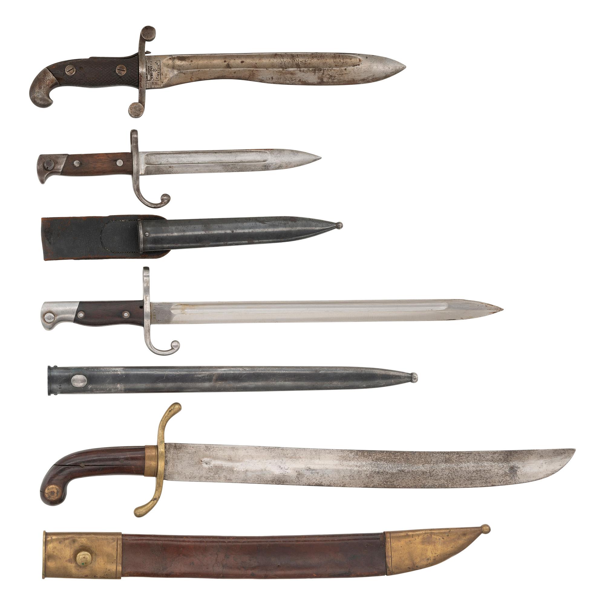 Lot of Four South American and Spanish Bayonets and Machetes