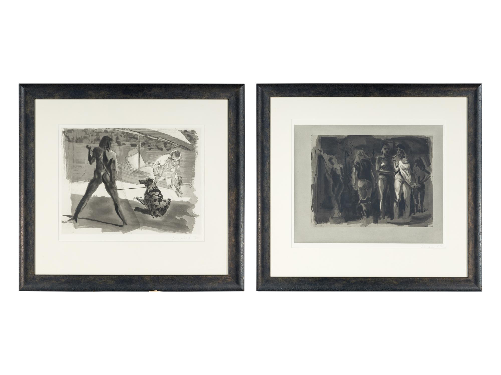 A pair of prints (Beach; Shower)