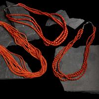 Southwestern-style Multi-strand Coral Necklaces