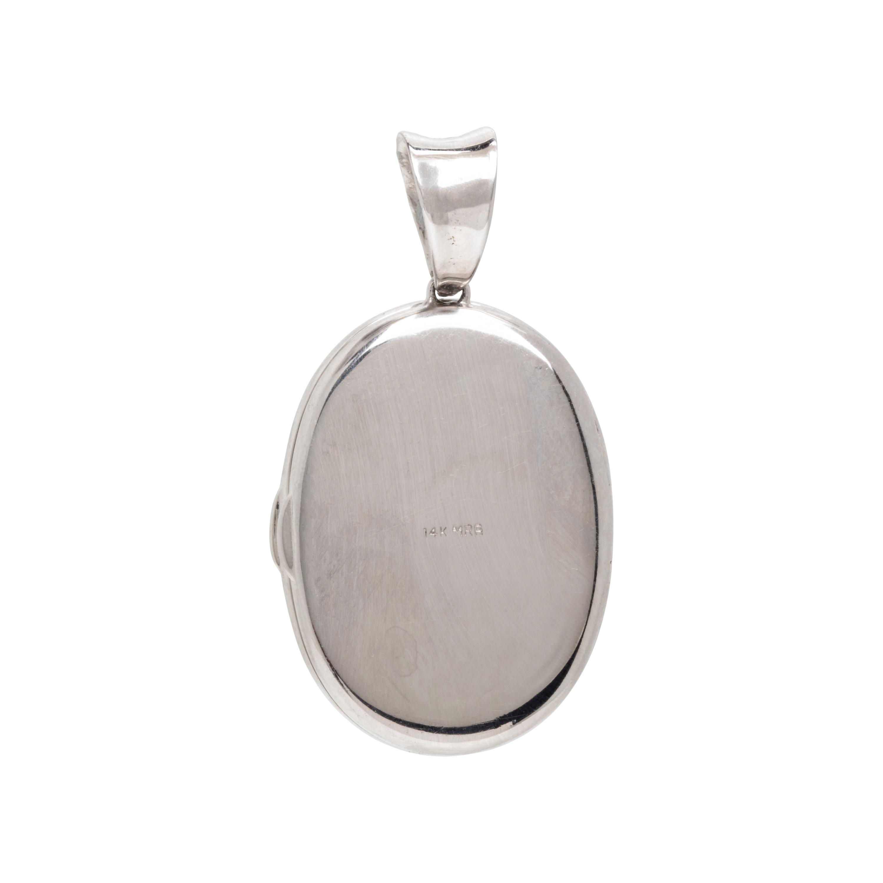 DIAMOND AND WHITE GOLD LOCKET AND EARRINGS
