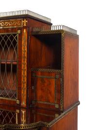 A Late Regency Brass-Inlaid and Ebony-Banded Mahogany Bookcase