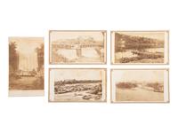 [EARLY PHOTOGRAPHY - CITIES & TOWNS]. WHITNEY, Joel, photographer. A group of 5 CDVs featuring outdoor scenes in St. Paul, Minnesota. St. Paul: Whitney's Gallery, n.d.