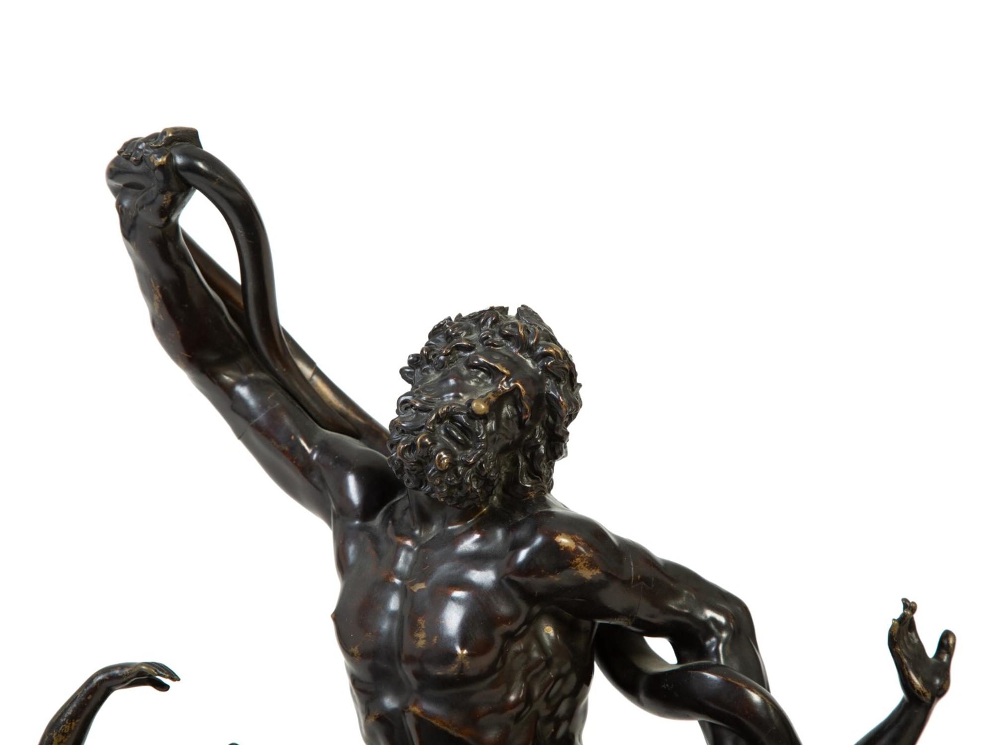 A Continental Patinated Bronze Figural Group After Agesander of Rhodes Depicting Laocoon and His Sons — 19TH CENTURY