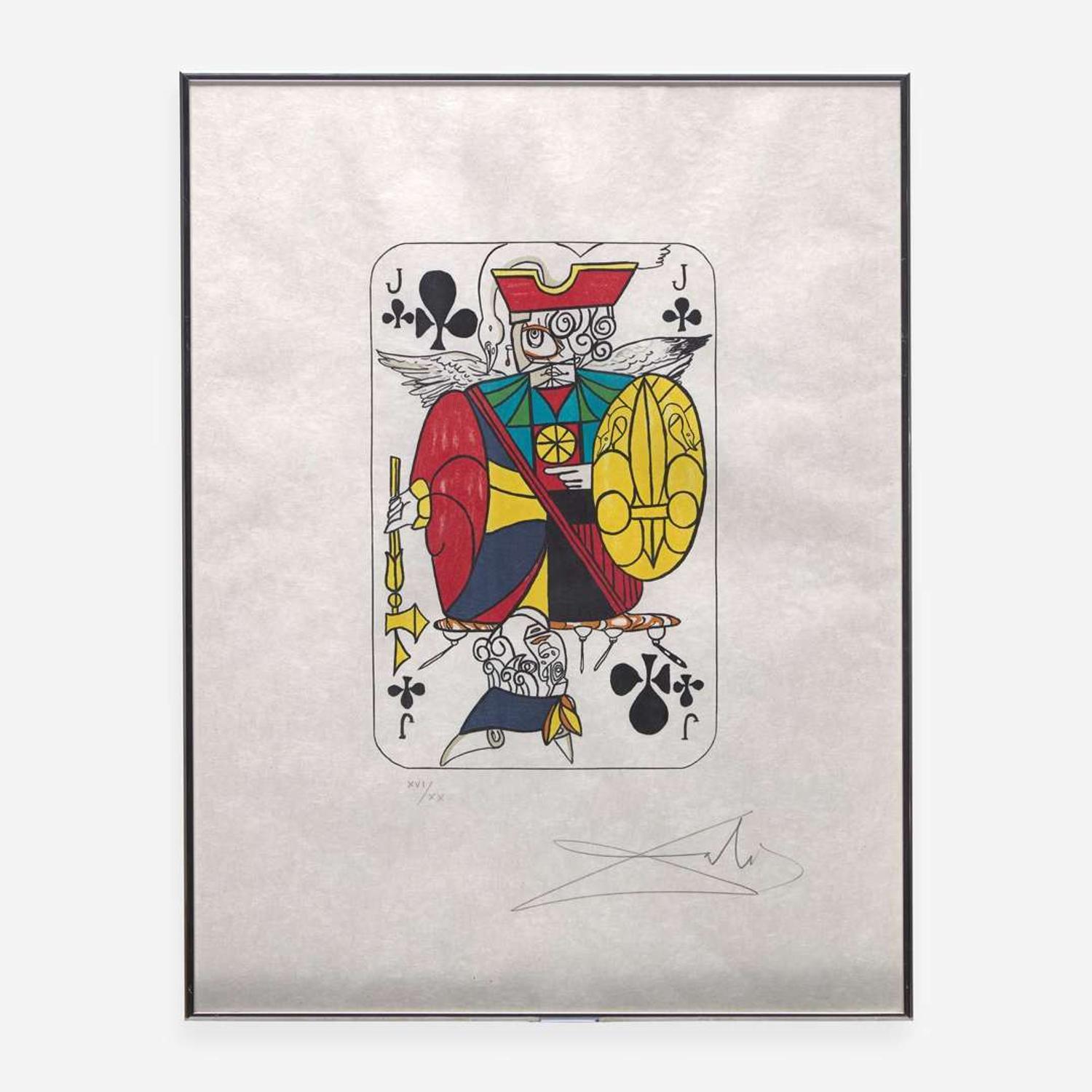 Salvador Dalí (Spanish, 1904-1989) Playing Cards (Ace, King, Queen and Jack of Clubs)