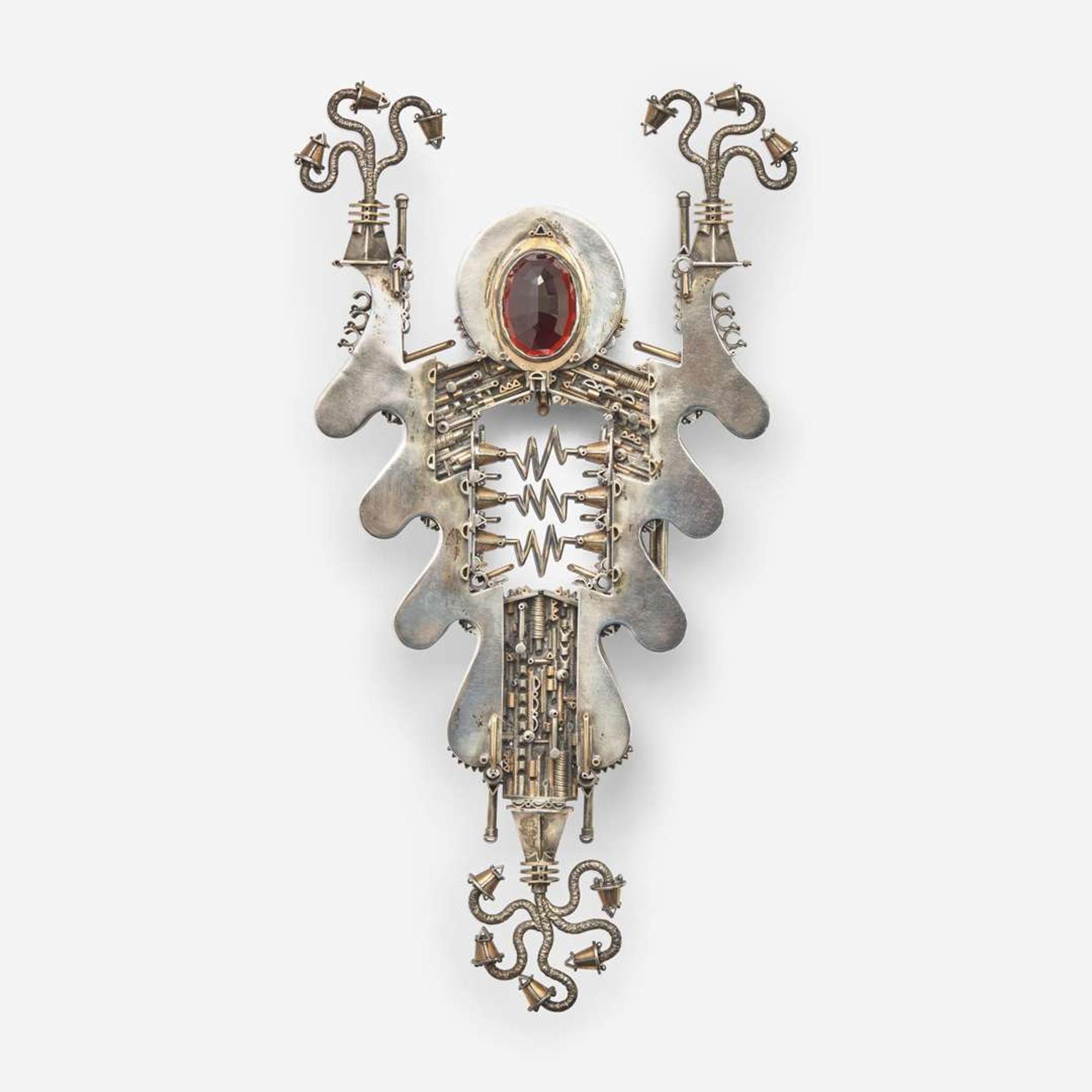 Richard Mawdsley (American, b. 1945) Silver and Gold Belt Buckle, USA, circa 1970