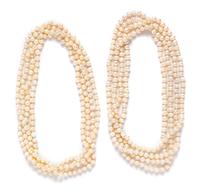 A Pair of Cultured Baroque Pearl Long Strand Necklaces,