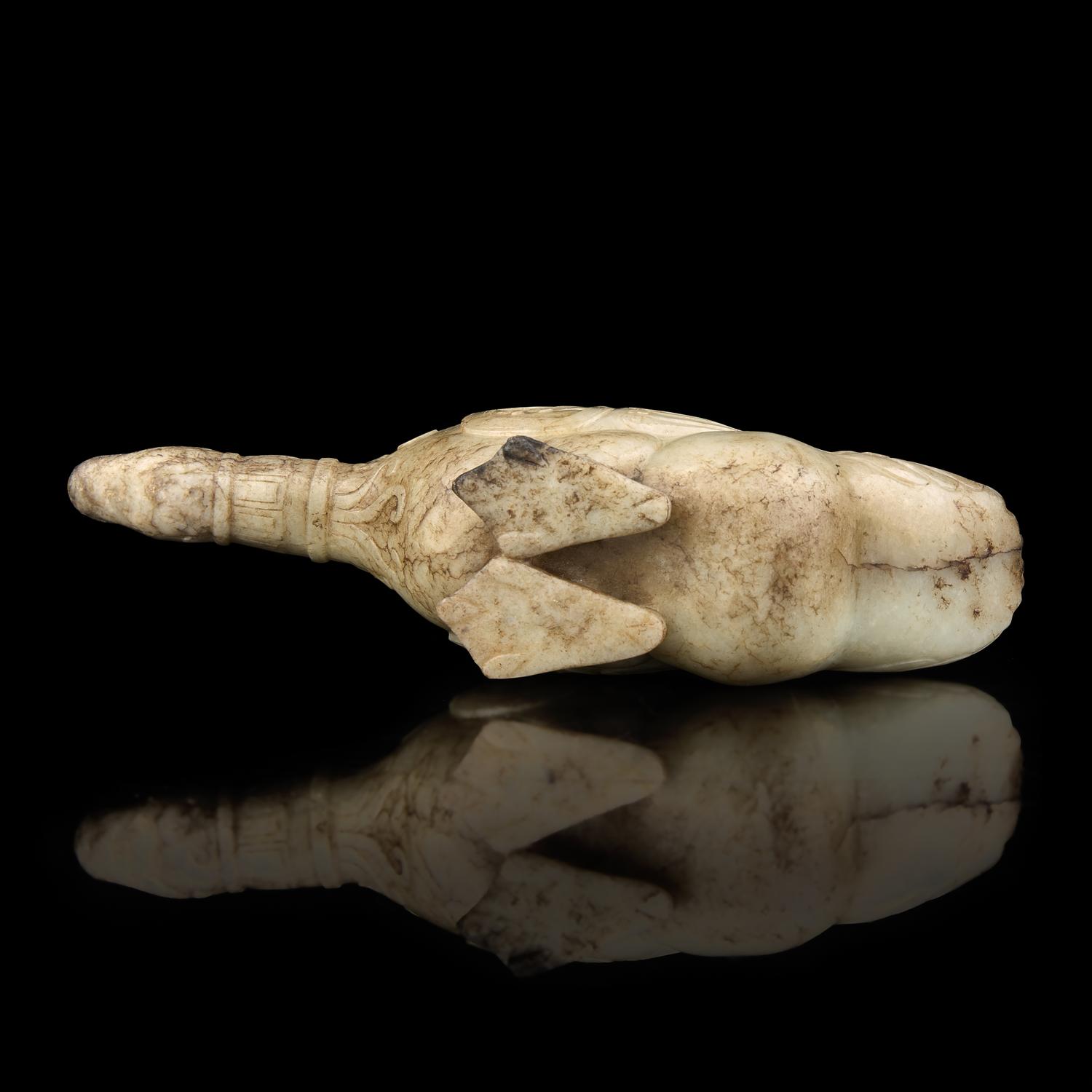 A Chinese Archaistic Jade "Goose" Vessel — 仿古玉鵝