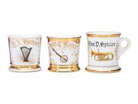 Three Musician's Porcelain Occupational Shaving Mugs