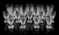 A William Yeoward Glass Partial Stemware Service Height of water goblets 5 3/8 inches.