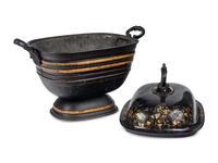 An English Painted and Parcel Gilt Tôle Wine Cooler