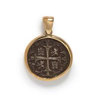 YELLOW GOLD AND COIN PENDANT