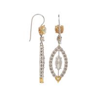 BICOLOR GOLD, YELLOW DIAMOND, AND DIAMOND EARRINGS