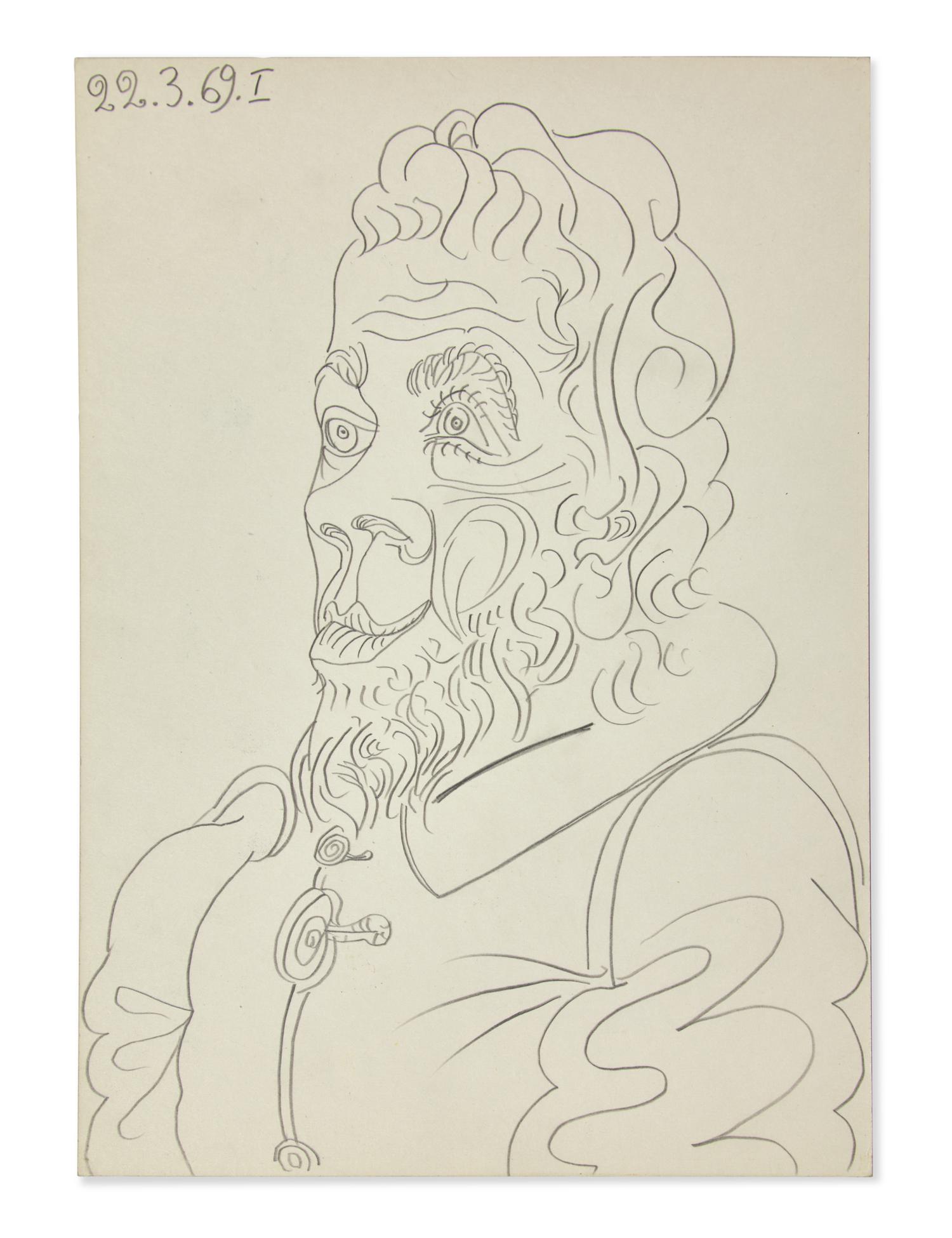 Tête d'Homme (with Deux Têtes verso), 1969 | A Double-Sided Drawing