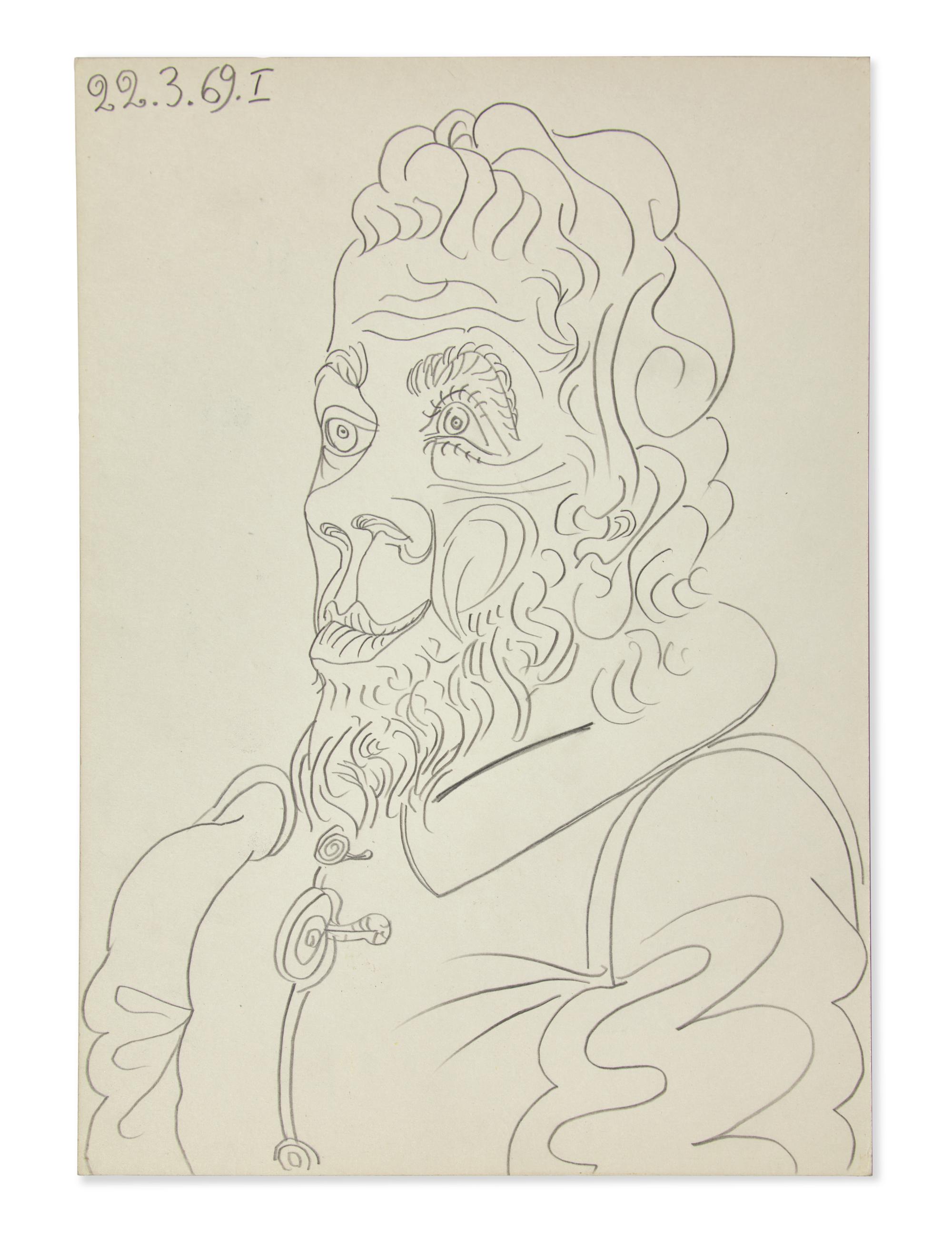 Tête d'Homme (with Deux Têtes verso), 1969 | A Double-Sided Drawing