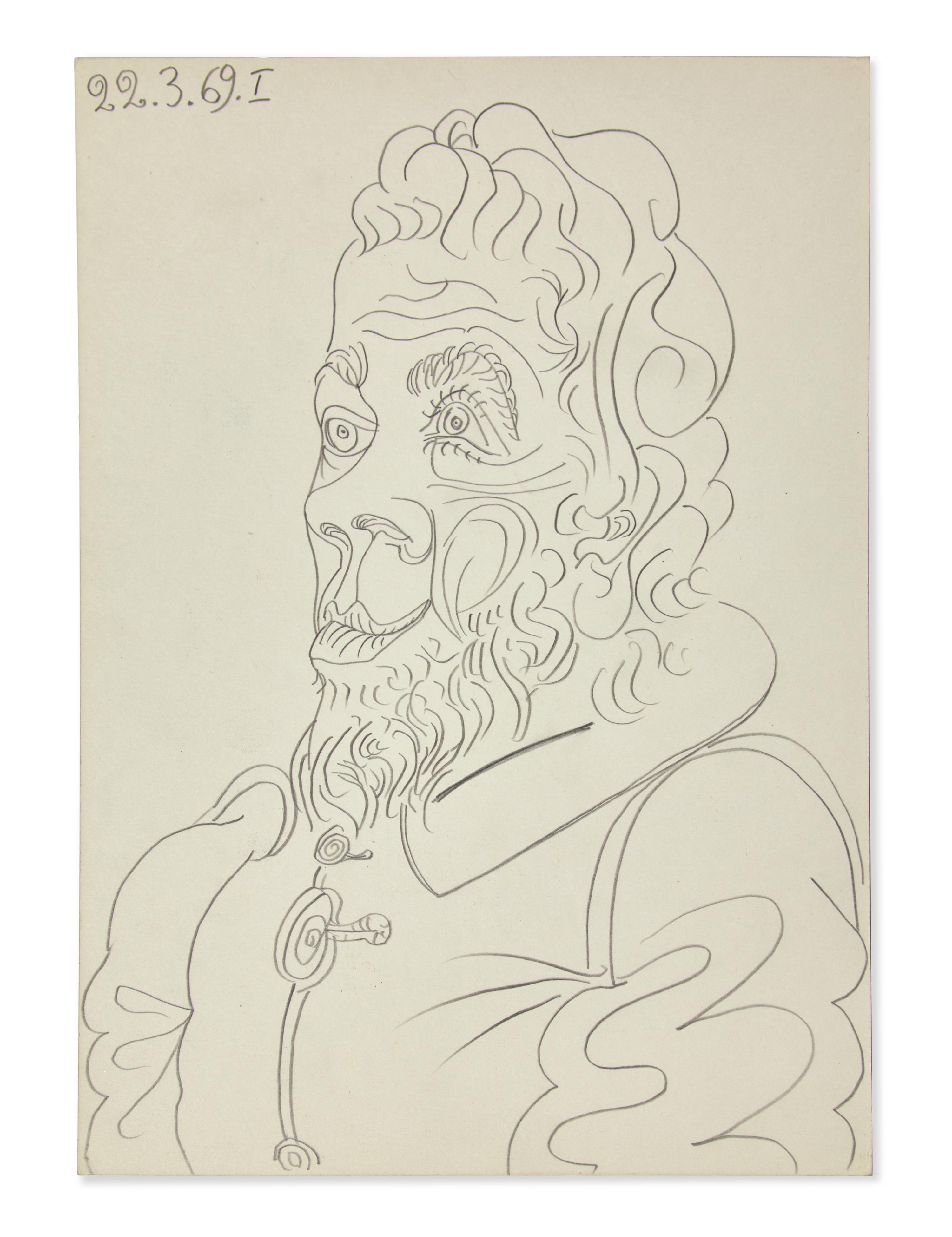 Tête d'Homme (with Deux Têtes verso), 1969 | A Double-Sided Drawing