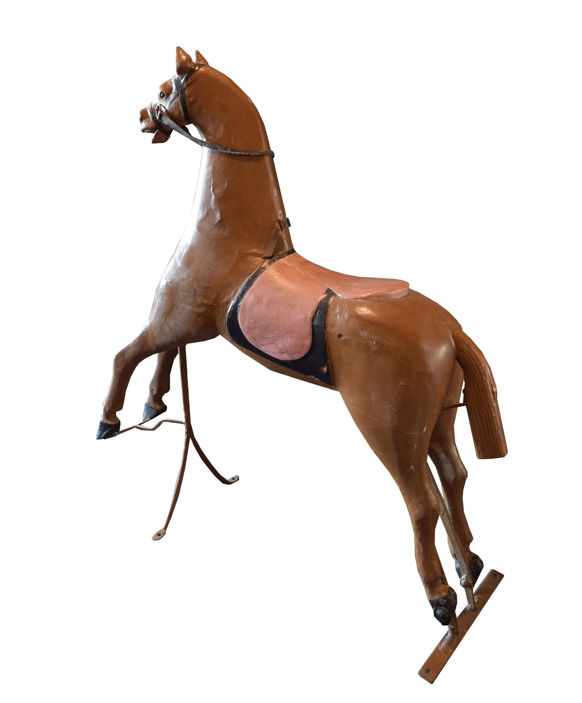 A Carved Wood Carousel Horse 46" W x 16" D x 54.5" H — Argentina, Early 20th Century