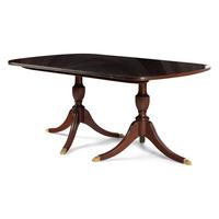 A George III Style Mahogany Double-Pedestal Dining Table