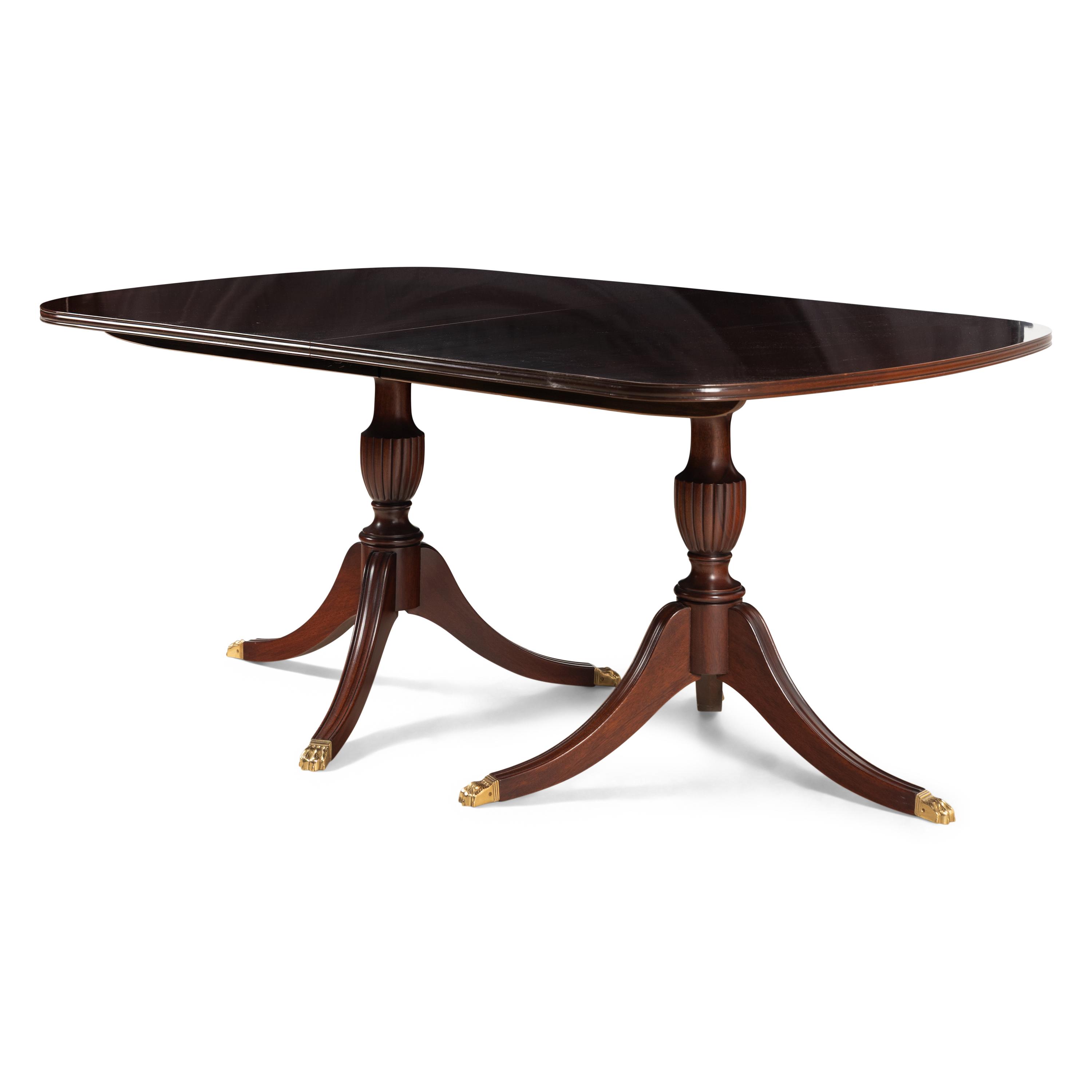 A George III Style Mahogany Double-Pedestal Dining Table