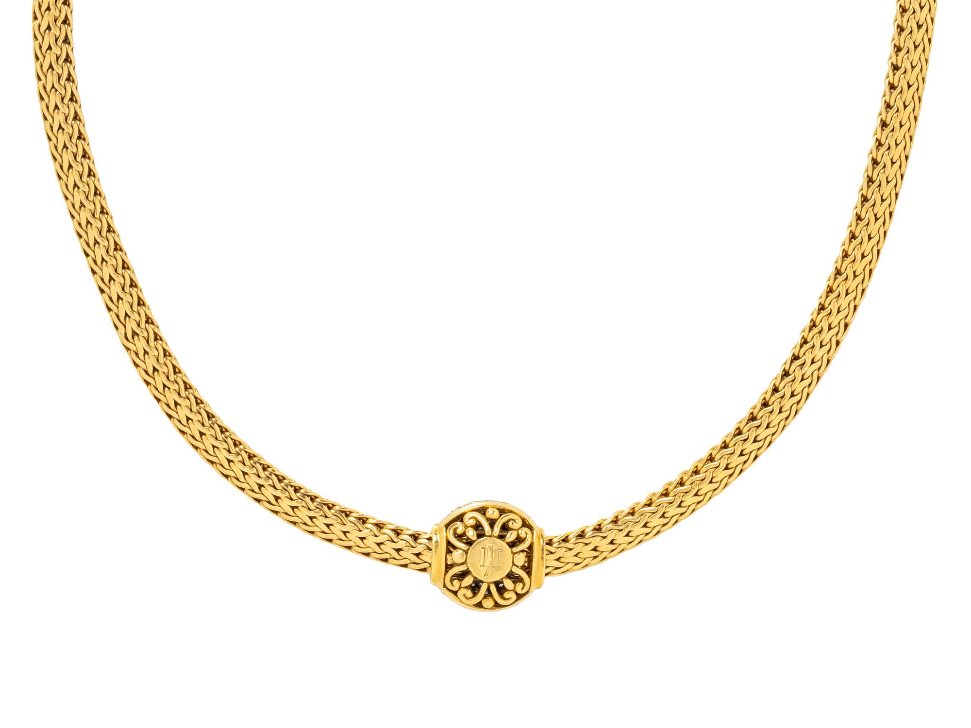 JOHN HARDY, BICOLOR GOLD AND DIAMOND NECKLACE