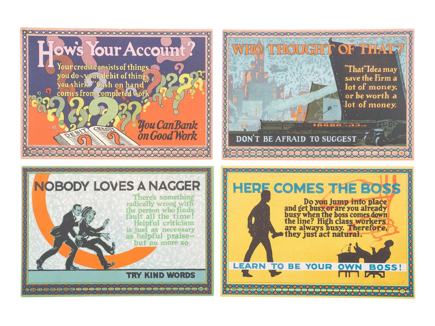 Twelve Motivational 'Action Poster' Lithograph Cards