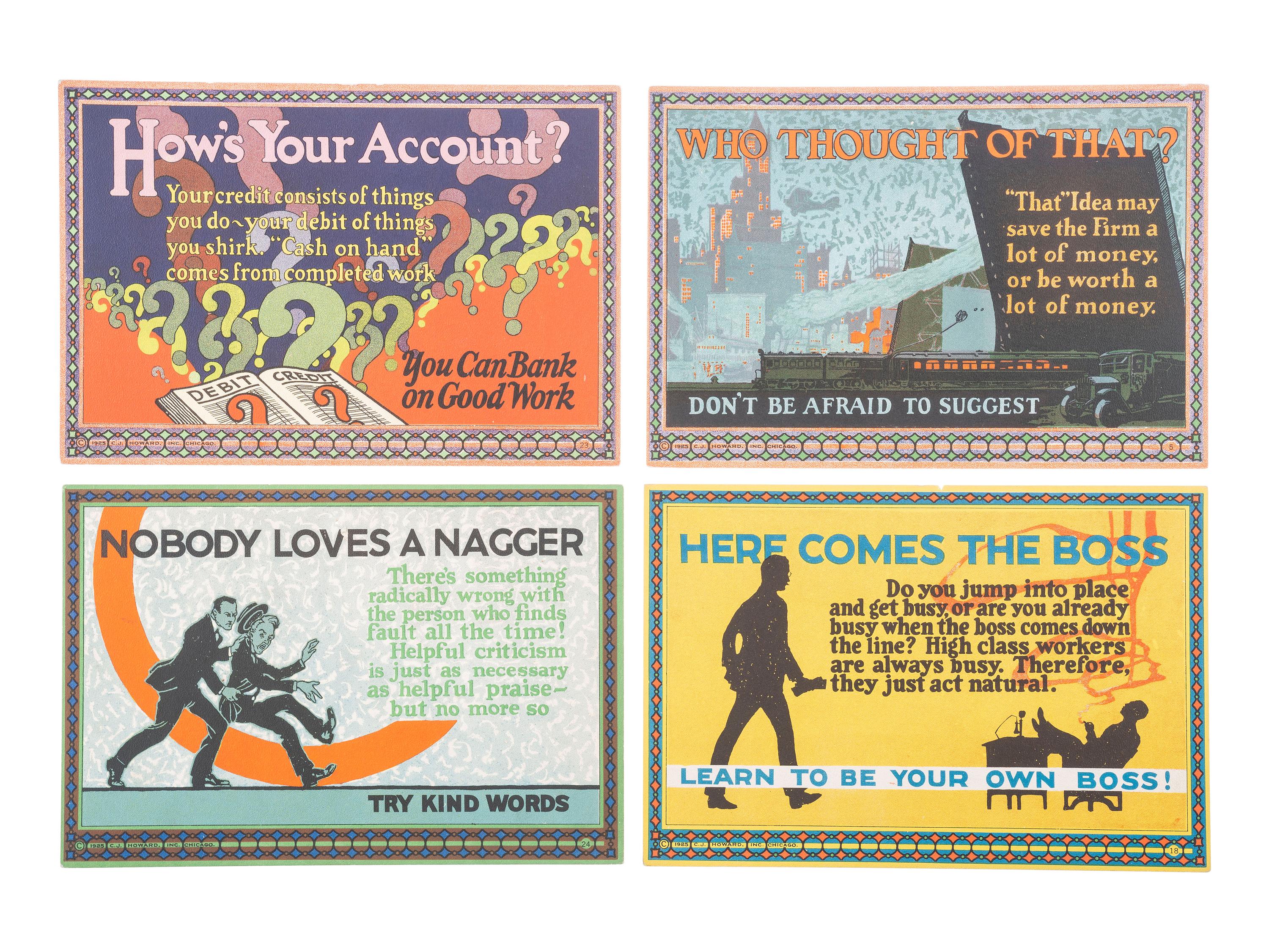 Twelve Motivational 'Action Poster' Lithograph Cards