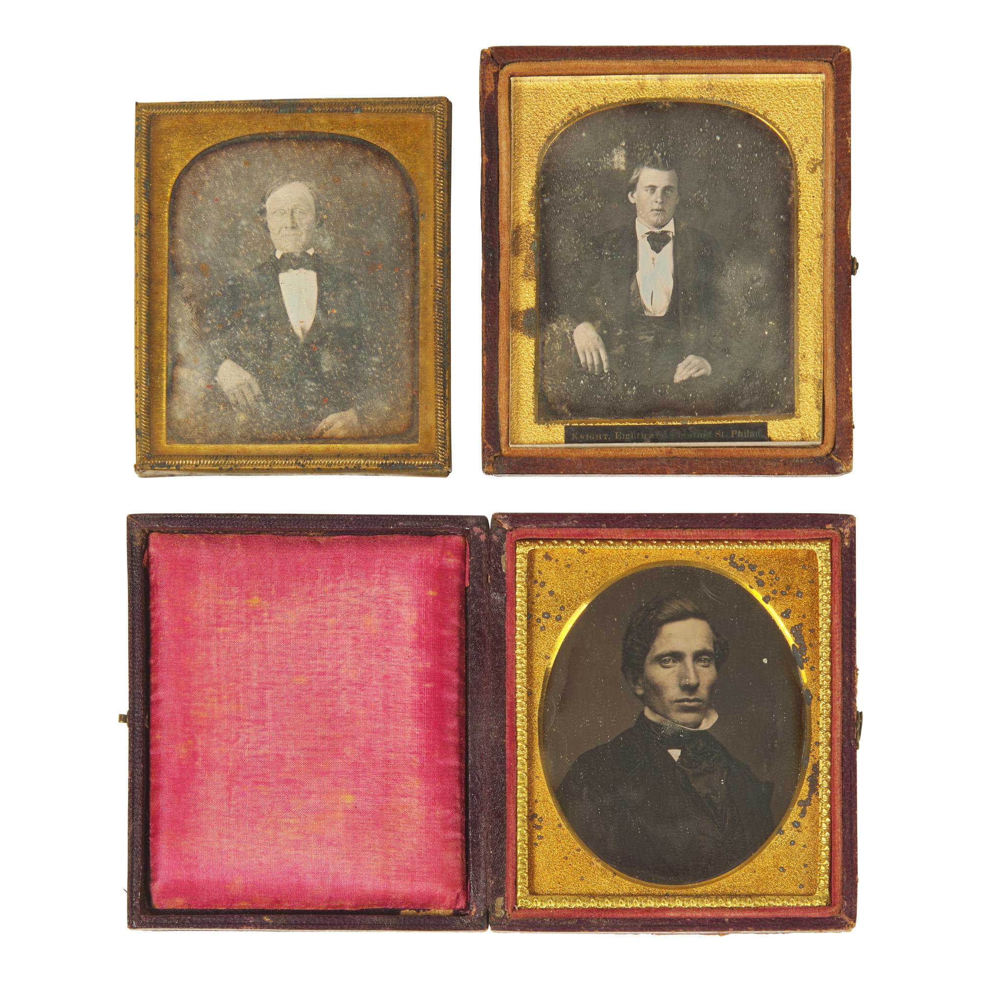 [Early Photography] Group of 30 Sixth Plate Daguerreotypes of Men