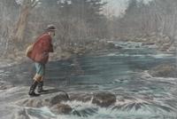 Six Hand Colored Fishing Prints Height 15 x width 10 inches (largest) — LATE 19TH/EARLY 20TH CENTURY