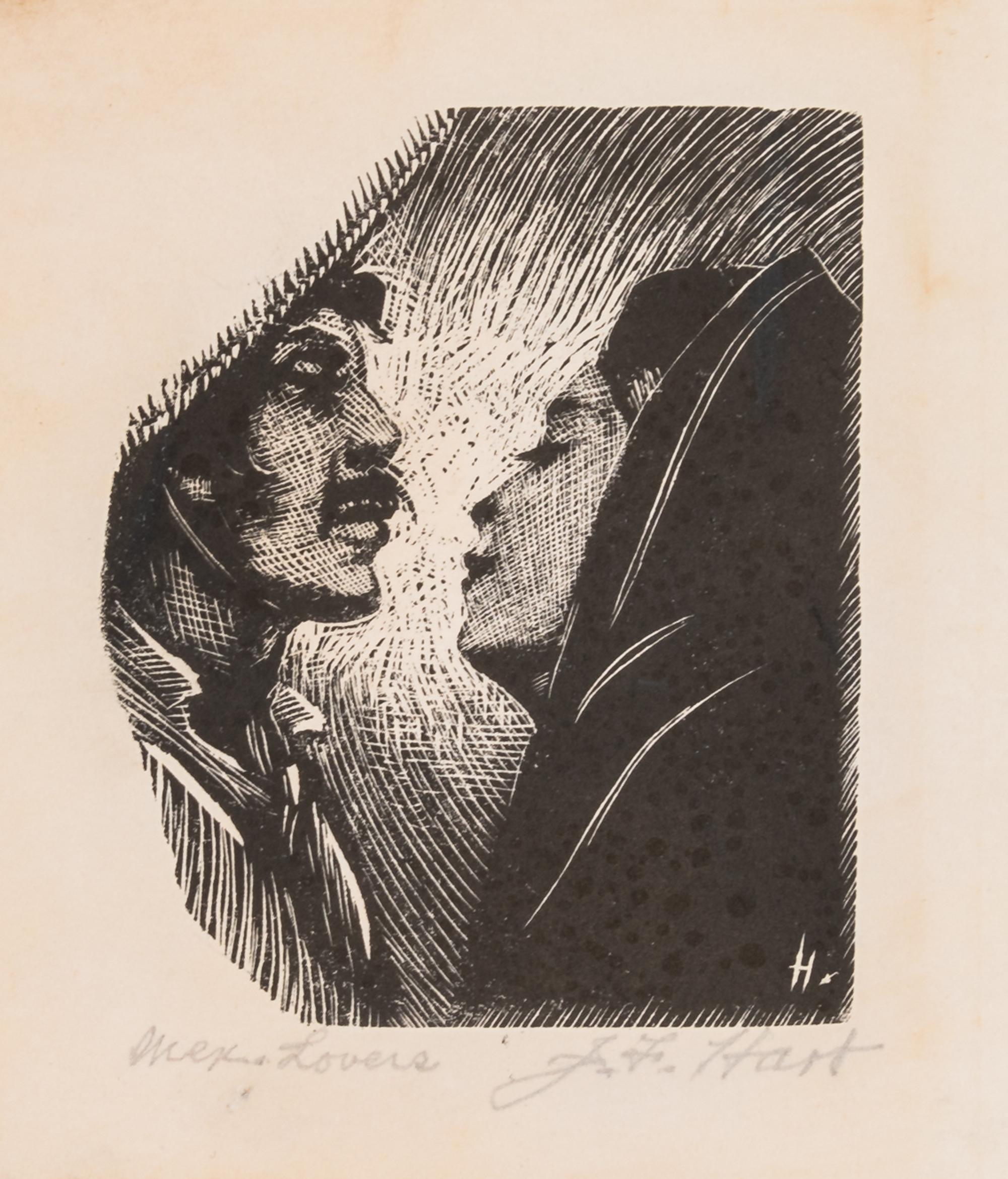 George Overbury (Pop) Hart, (American, 1868-1933), Mexican Lovers and Parícutin, Mexico