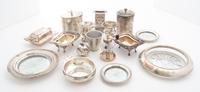 Group of Silver and Silver-Plate Small Table Articles Diameter of largest 7 inches. — American, 20th Century