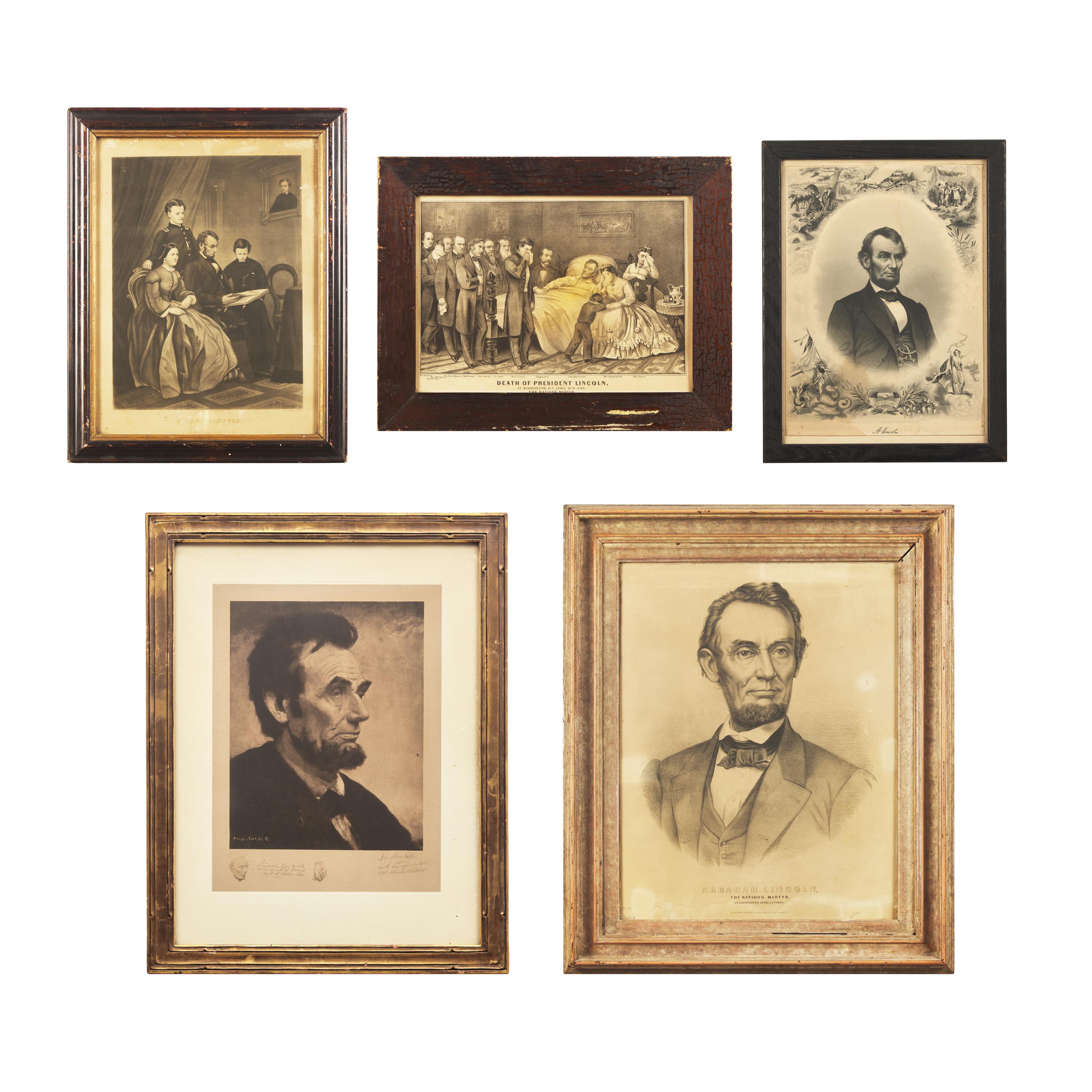 [Presidential] [Lincoln, Abraham] Group of 5 prints