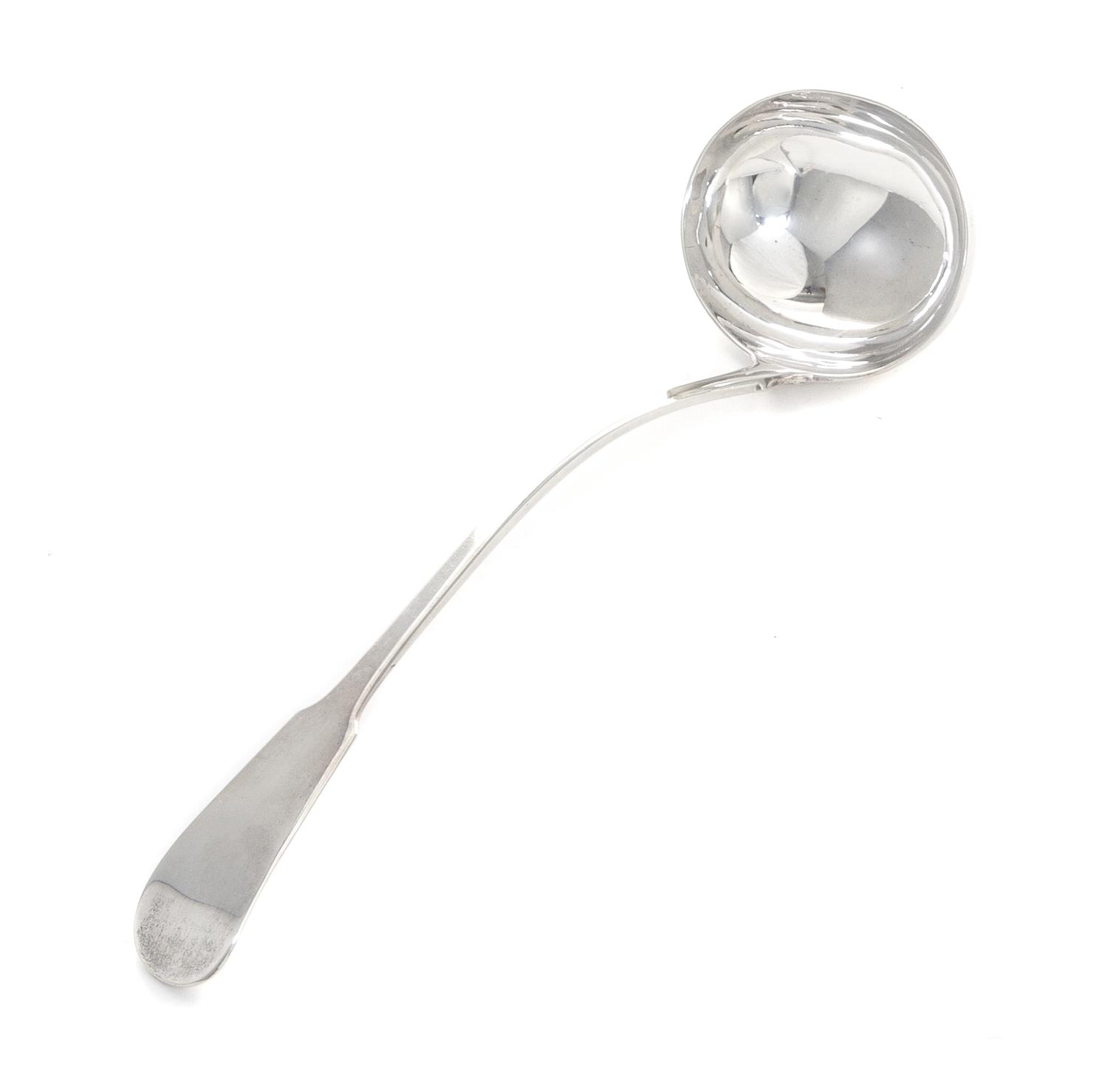A Scottish George IV Silver Ladle, Andrew Wilkie, Edinburgh, 1825, the handle of fiddle form.