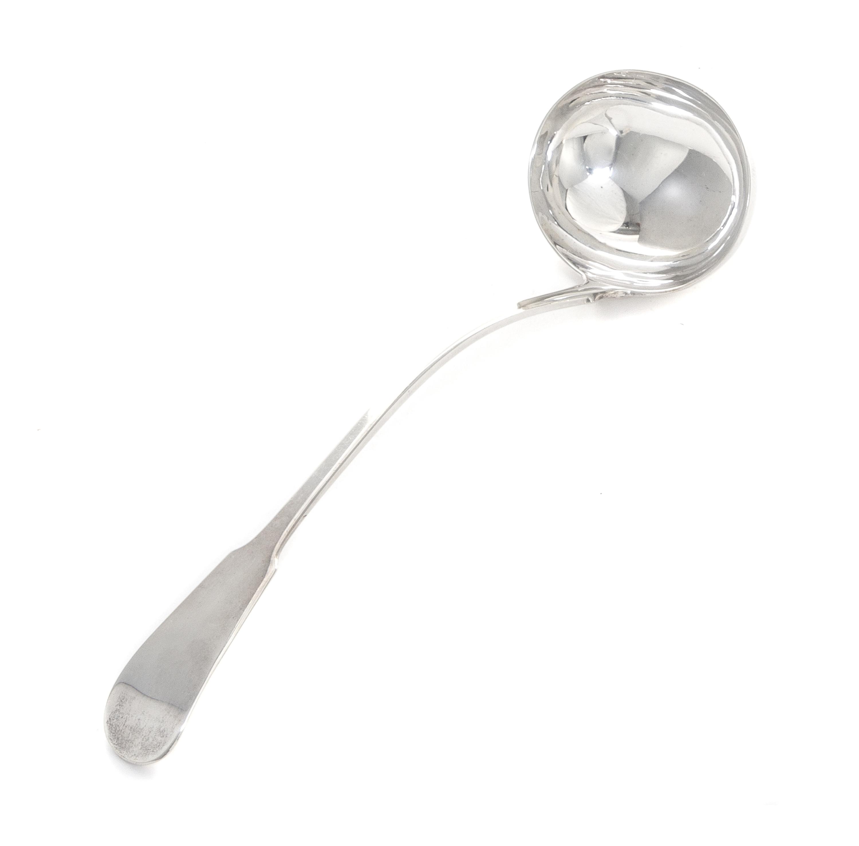 A Scottish George IV Silver Ladle, Andrew Wilkie, Edinburgh, 1825, the handle of fiddle form.