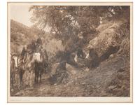 [NATIVE AMERICANS]. CURTIS, Edward (1868-1952), photographer. Story Telling - Apache. (Plate 11, portfolio 1)