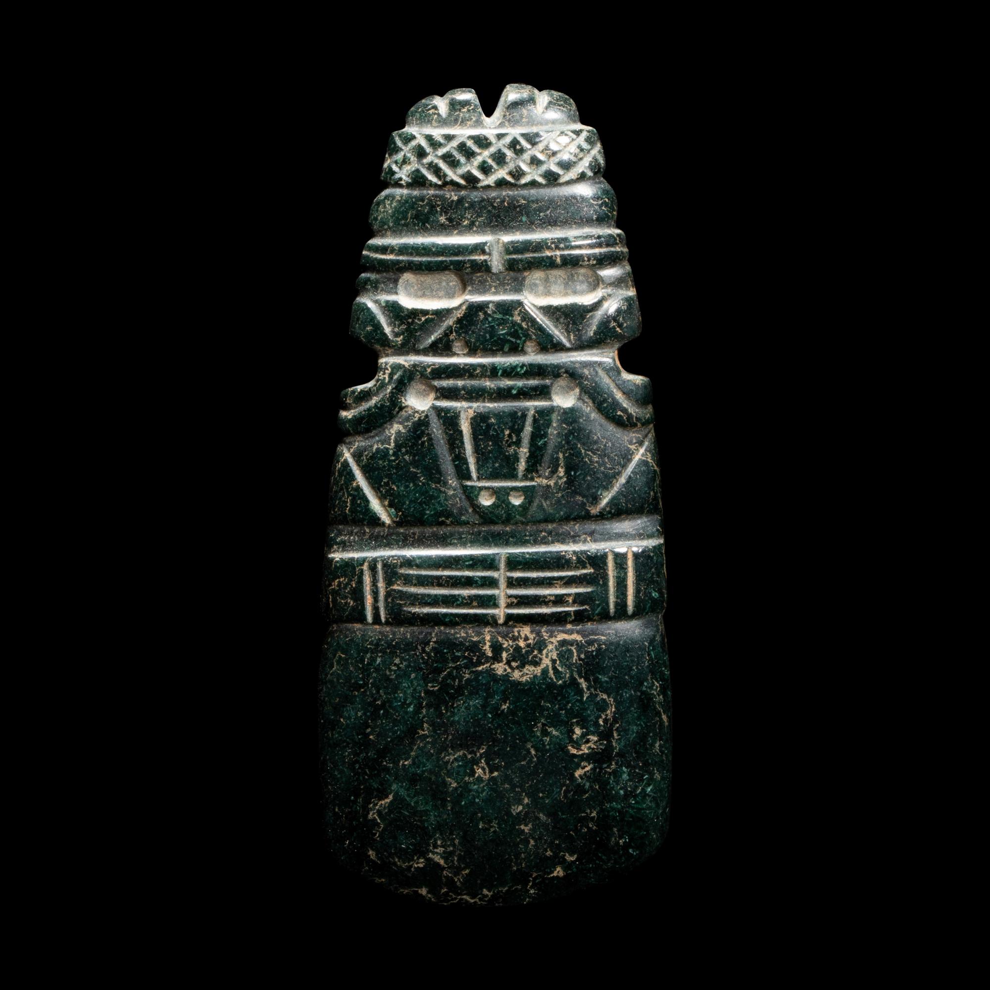 A Costa Rican Jade Parrot Axe God Pendant