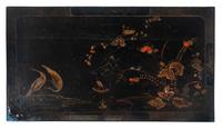 A William and Mary Black and Gilt-Japanned Chest of Drawers
