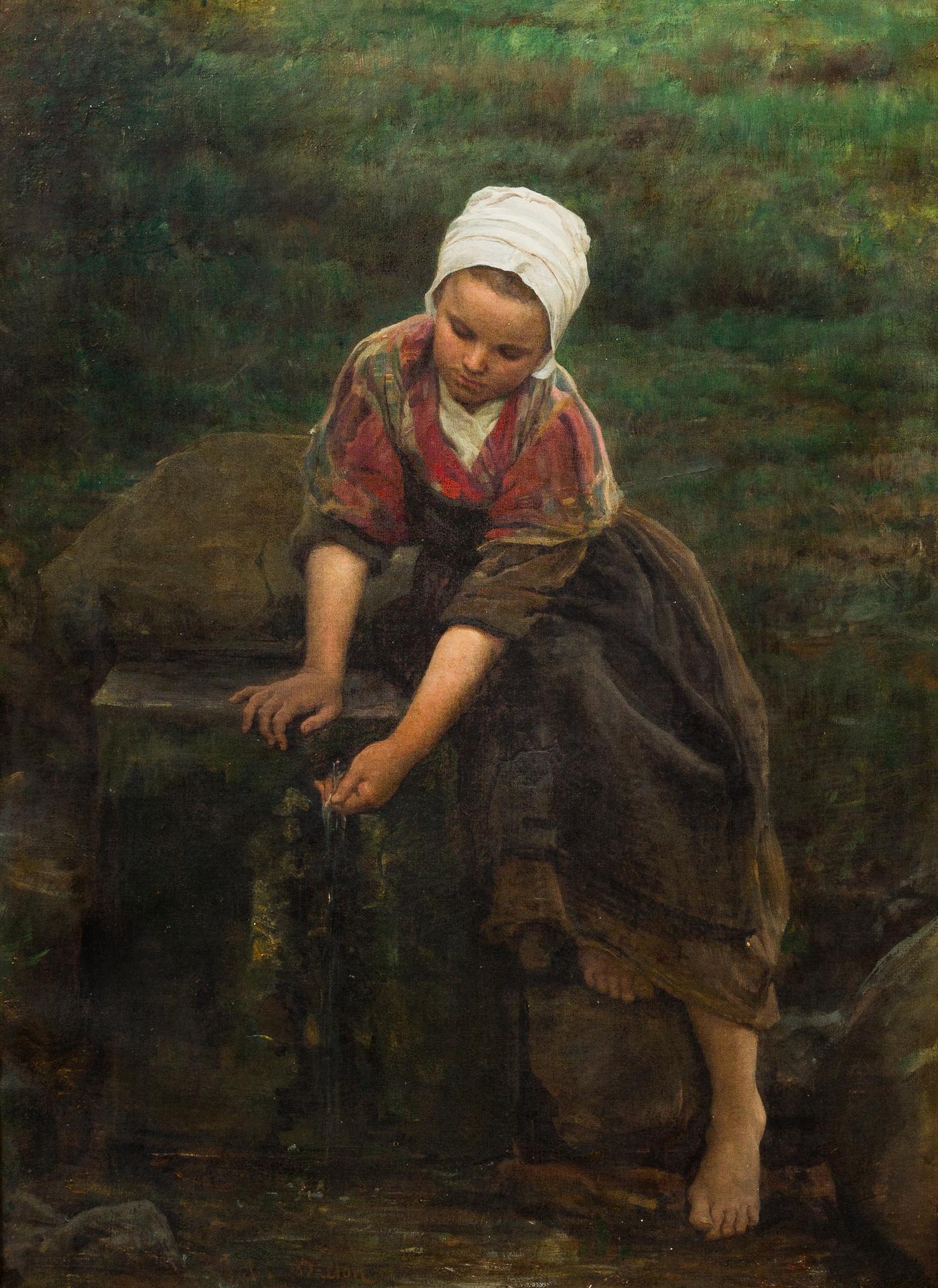 Jules Breton, (French, 1827 - 1906), Brittany Girl at a Well, c. 1870