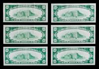 A Group of Six 1928 United States $10 Notes