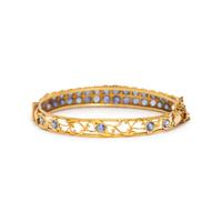 SAPPHIRE AND YELLOW GOLD BANGLE BRACELET