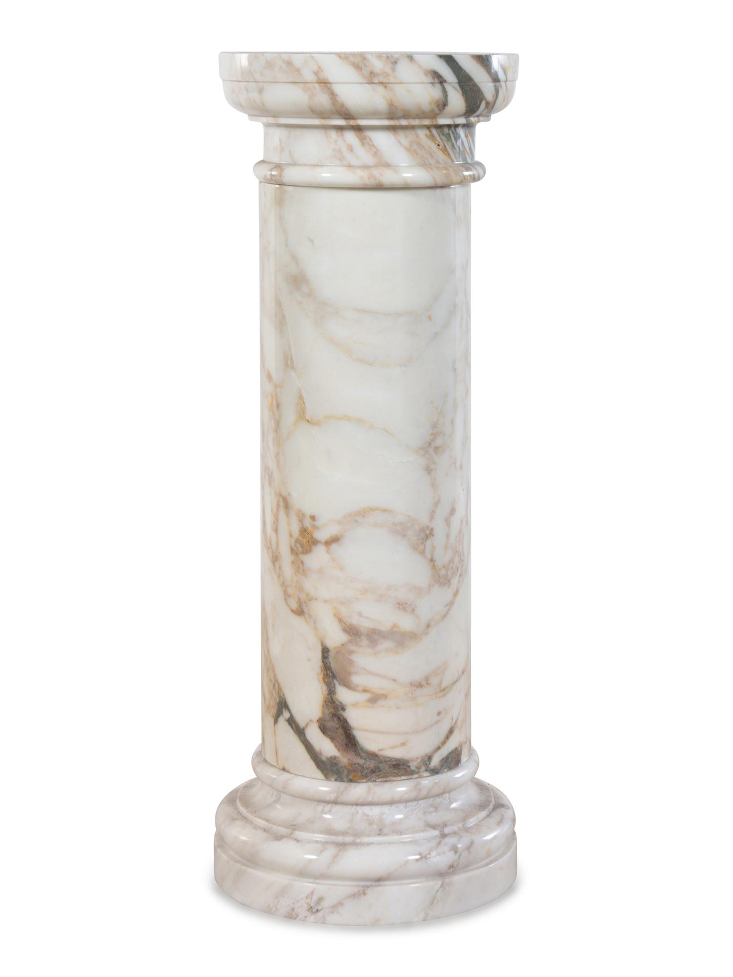 A Calacata Marble Pedestal