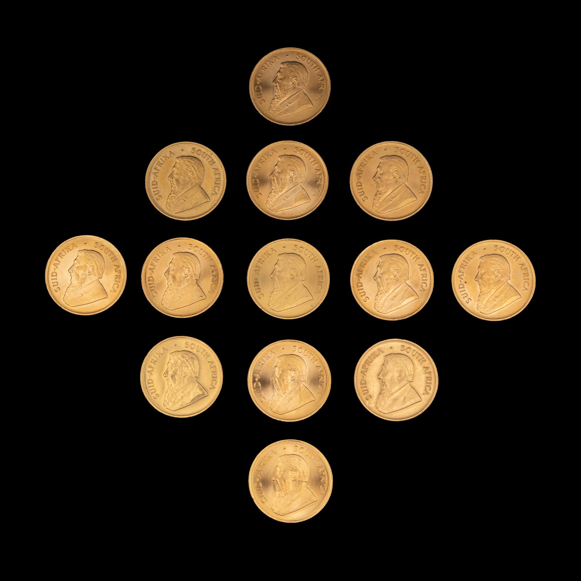 [SOUTH AFRICA] A Group of Thirteen Krugerrand Gold Rounds