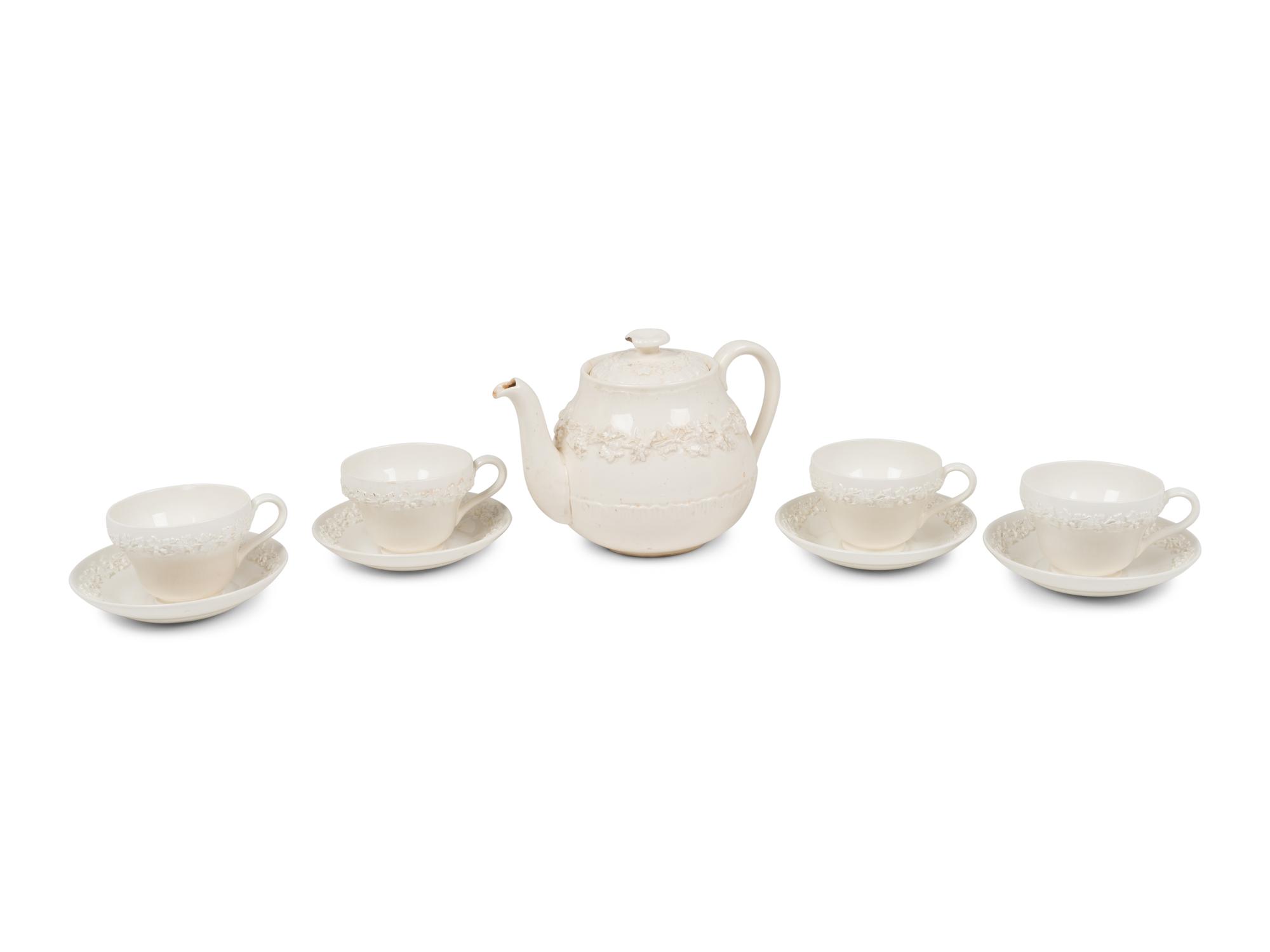 A Wedgwood Embossed Queensware Ceramic Dinner Service