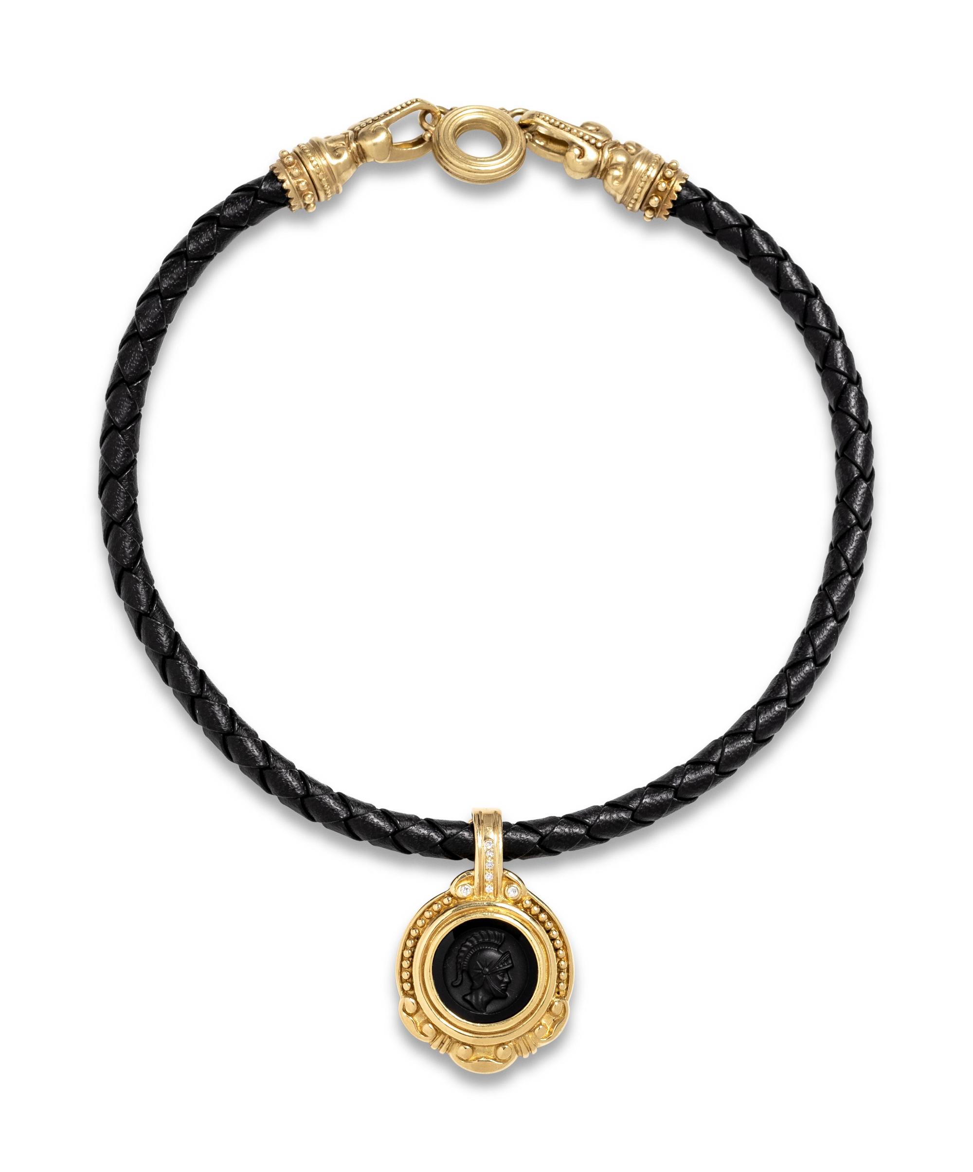 HARDSTONE AND DIAMOND PENDANT/NECKLACE