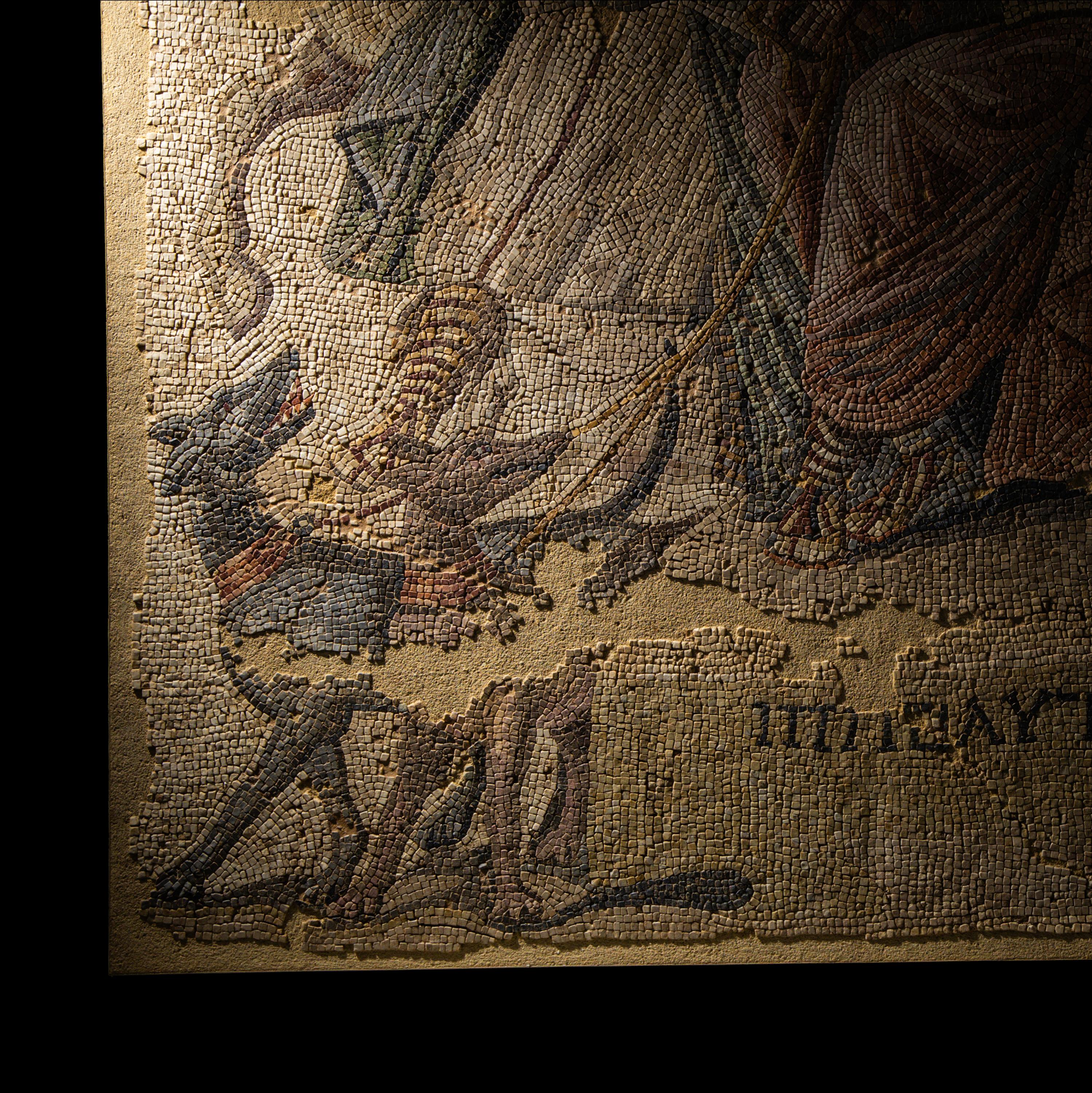 A Roman Mosaic Panel with Hippolytus and Phaedra