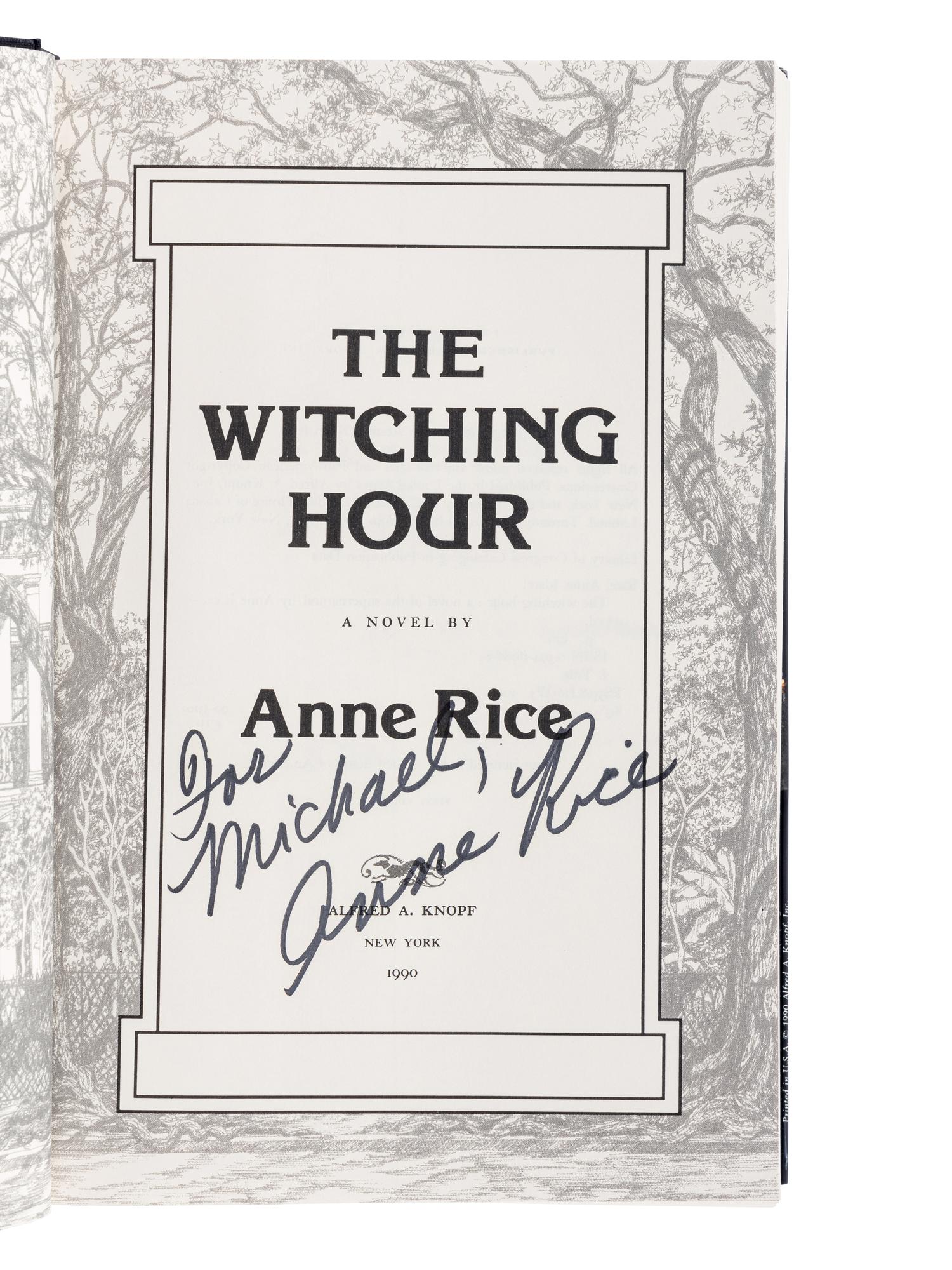 RICE, Anne (1941-2001). A group of 7 works by Rice, ALL FIRST EDITIONS, MANY SIGNED OR INSCRIBED, comprising: