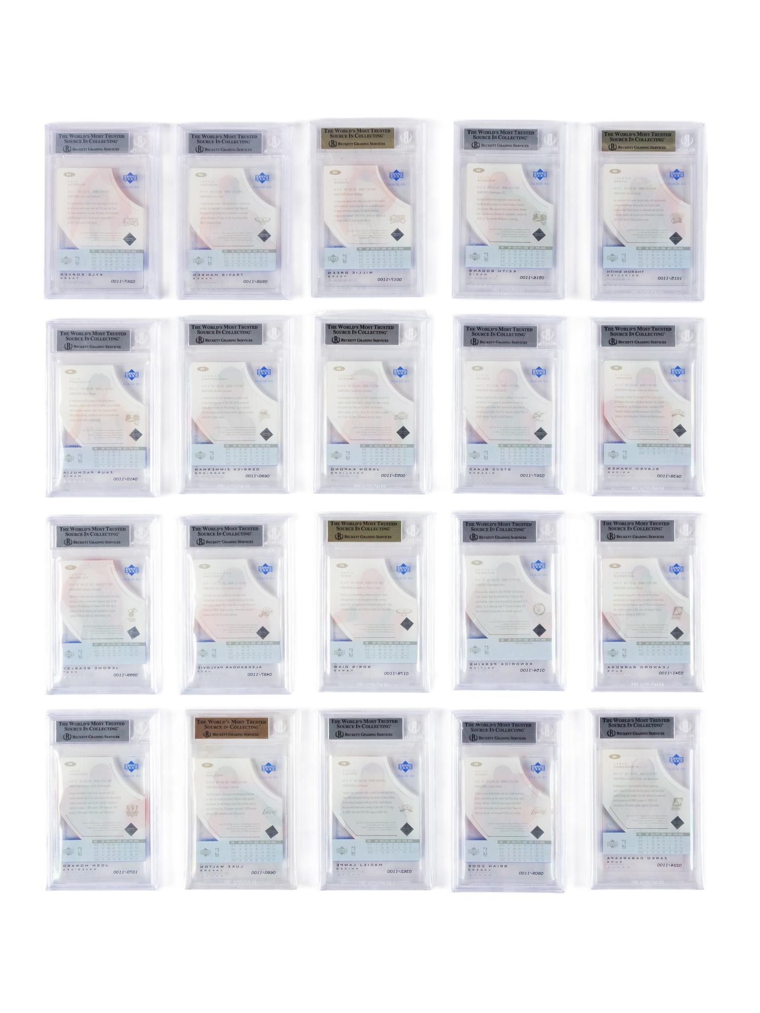 A Complete Set of 2003-04 Upper Deck BGS Graded Plexiglass Parallel Basketball Cards (60/60) With Glass Rookies (38/40) Including LeBron James Numbered Rookie Card