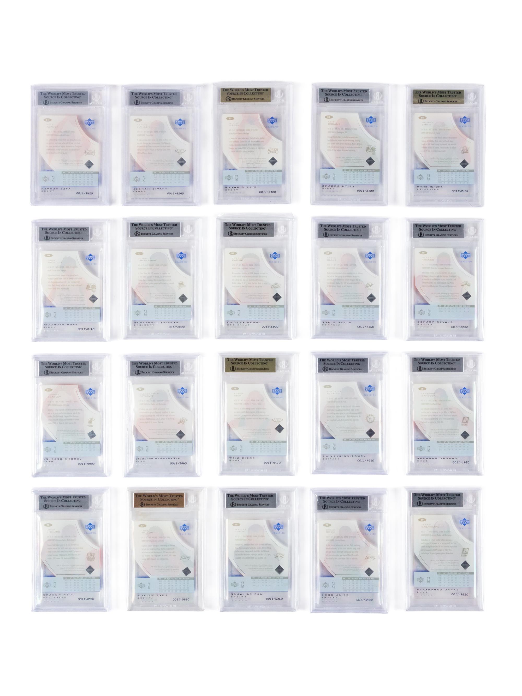A Complete Set of 2003-04 Upper Deck BGS Graded Plexiglass Parallel Basketball Cards (60/60) With Glass Rookies (38/40) Including LeBron James Numbered Rookie Card